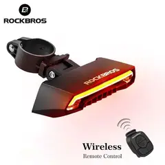 ROCKBROS - Luz trasera para bicicleta con laser y control remoto