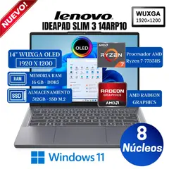 LENOVO - Laptop Lenovo Ideapad Slim 3 14ARP10 14" OLED WUXGA, Ryzen 7-7735HS, Ram 16 GB, Ssd 512 GB, Win 11