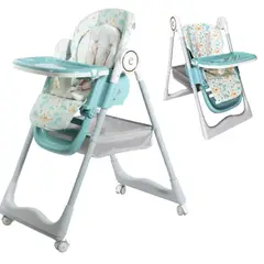 BABY HAPPY - Silla de Comer para Bebe Plegable Niveles de Altura Green