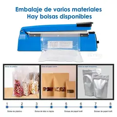 OEM - Maquina para Sellar Bolsas de 20cm de Polietileno PP PE Papel Kraft