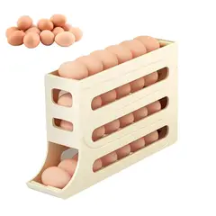 GENERICO - Porta huevos dispensador de huevos 4 niveles plastico - Amarillo
