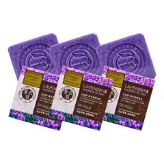 BIOAQUA - Jabón Natural De Lavanda Desintoxicante 100Gr 3 Unidades