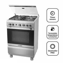 BOSCH - Cocina PRO447 a Gas de Pie 24" 4 Quemadores Acero Inoxidable.