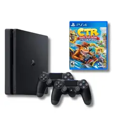 SONY - Consola PS4 Slim 1TB Negro Crash Team Racing+2 mandos Reacondicionada