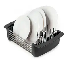 JOIE - Escurridor de platos expandible para fregadero gris