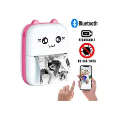 GENERICO - Mini Impresora Portátil Térmica Bluetooth Recargable Rosa