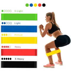 GENERICO - Kit 5 Bandas Elásticas Deporte Yoga Ligas de Resitencia