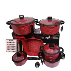 VALESKA - JUEGO DE OLLAS ROCA VOLCANICA 11 PZ