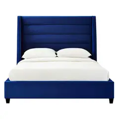 GENERICO - Cama Tapizada Listón Venus Azul Queen