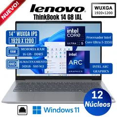 LENOVO - Laptop ThinkBook 14 G8 IAL 14" WUXGA IPS, Core Ultra 5-225U, Ram 16GB, Ssd 512GB, Win 11 Pro
