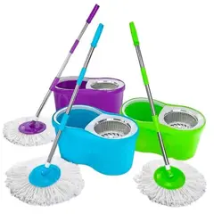 GENERICO - Trapeador GRANDE mapo mágico con escurridor + mapos - giratorio 360°