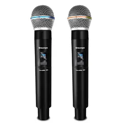 MAXTRON - Micrófono Dual MX7238RX Vocalist UHF Recargable Tipo C