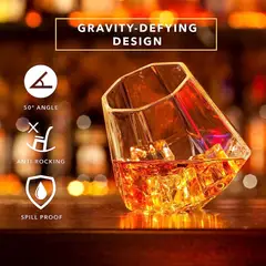 GENERICO - Vasos de whisky cóctel en forma de diamante 320ml