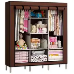 OEM - Ropero Armable 3 Cuerpos Estante Organizador con Funda - Multicolor