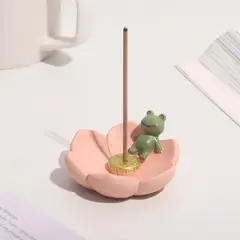 GENERICO - Ranita Loto Porta Incienso de Resina Kawaii Aromaterapia