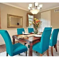 GENERICO - Funda De Silla De Comedor Ajustable Elástica-6PCS COBALTO