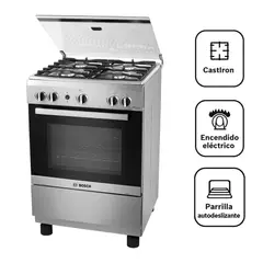 BOSCH - Cocina PRO425 IX a Gas de Pie 24" 4 Hornillas Acero Inoxidable
