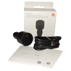 XIAOMI - CARGADOR AUTO USB 67 WATTS CON DOBLE SALIDA TIPO C Y A
