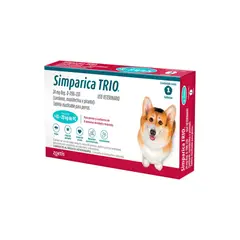 ZOETIS - SIMPARICA TRIO 24 MG BLUE 10 A 20 KG X3TAB