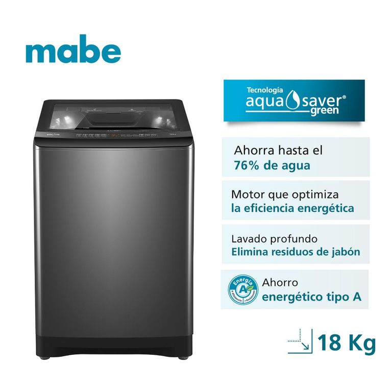 Lavadora Automática Direct Motion 18 Kg Diamond Gray Mabe LMA8120WDGBB0