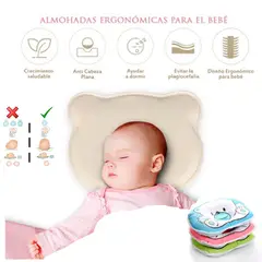 GENERICO - Almohada para Bebé Anti Cabeza Plana Cuidado Recién Nacido