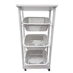 START FG - Mueble Verdulero de cocina repostero olimpo en melamine rodante blanco