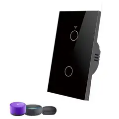 GENERICO - Interruptor Inteligente Wifi Doble Sin neutro Negro