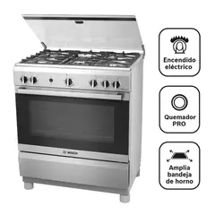 BOSCH - Cocina PRO545 IX a Gas de Pie 30" 5 Hornillas Acero Inoxidable