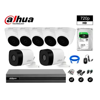 DAHUA - CÁMARAS SEGURIDAD DAHUA KIT 7 HD 720P + DISCO 1TB HDMI