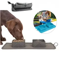 GENERICO - Plato Plegable Silicona para Mascota en Cualquier Aventura