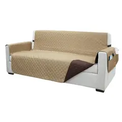 SALA FABULOSA - Protector de mueble impermeable 3-2-1 BEIGE reversible CHOCOLATE