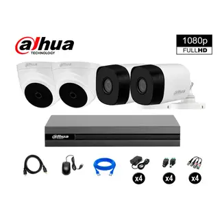 DAHUA - CÁMARAS SEGURIDAD KIT 4 FULL HD 1080P + CABLE HDMI OFERTA