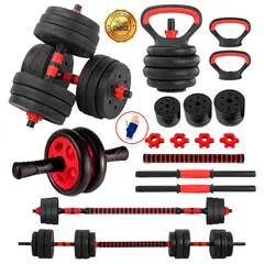 HOLGU - Super Pesa Rusa Pesa 30KG Rueda abdominal guantes