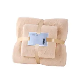 GENERICO - Pack 2 Toallas microfibra absorbente cuerpo y de manos color Beige