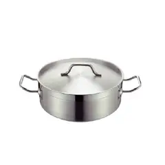 RINOX - Olla baja 14 Litros 36x14 con tapa acero inox