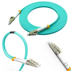 GENERICO - Cable patch cord de fibra optica OM3 3.0mm LC-LC 50dB 50/25 50 Metros