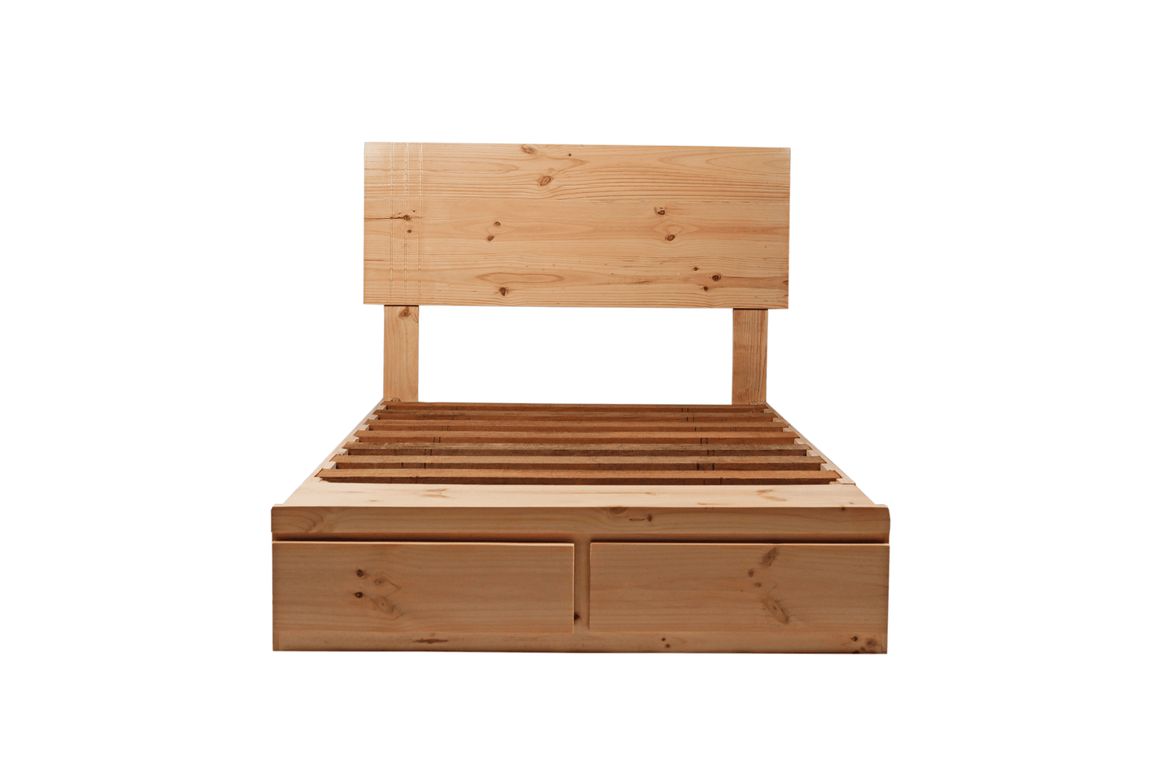 Cama de madera pino natural 2Plz + sabanera