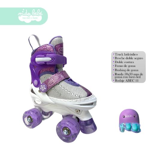 PATIN 4 RUEDAS OKA LILA TALLA S