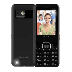 UNONU - Celular 4G U10L Dual Sim Camara Radio Negro