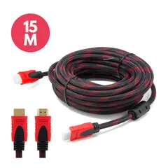 GENERICO - Cable Hdmi Enmallado 15 Metros Full Hd 1080p