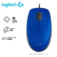LOGITECH - MOUSE M110 AZUL SILENT