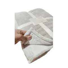 GENERICO - Manta Nórdica Doble Cara 110x250 cm Marrón Jaspeado nieve