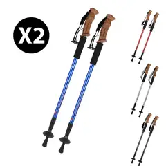 GENERICO - Set de Bastones para Trekking Hikking Montaña Par Rojo