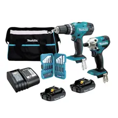 MAKITA - TALADRO PERCUTOR 18V DHP453 + ATORNILLADOR IMPACTO 18V DTD156 -