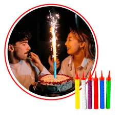 GENERICO - Velas para cumpleaños Pack de 12 unds modelo volcan de 10 cm