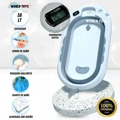 GENERICO - Bañera Portátil «ZUMAR» con Termómetro Digital Blue