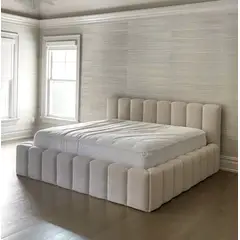 GENERICO - Cama Box Tarima + Cabecera Milo Beige Queen