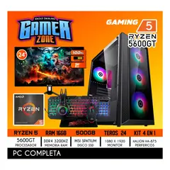 AMD - Computadora Completa Ryzen 5 5600GT RAM 16GB DISCO 500GB SSD MONITOR 24" 120HZ