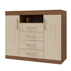 MUEBLES MACRUMO - Cómoda 4 Cajones con repisa central - color Pignetto