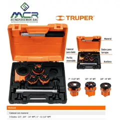 TRUPER - Juego de 4 tarrajas para tubo de 1/2" a 1"